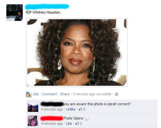 Illustration for article titled A Lot of People Thought Oprah Was Whitney Houston on Facebook